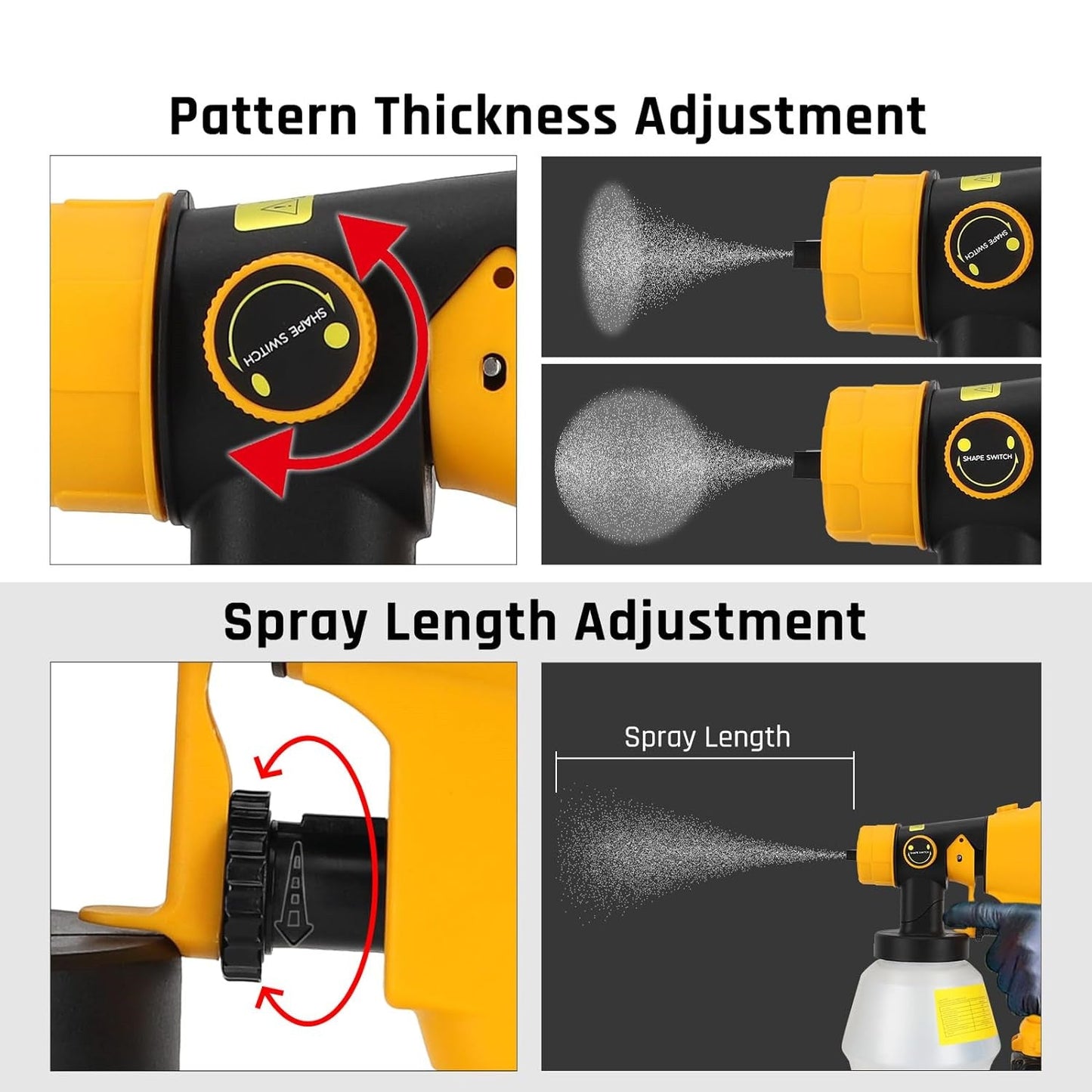 Cordless Spray Gun Paint Sprayer Fits Dewalt 18V Battery