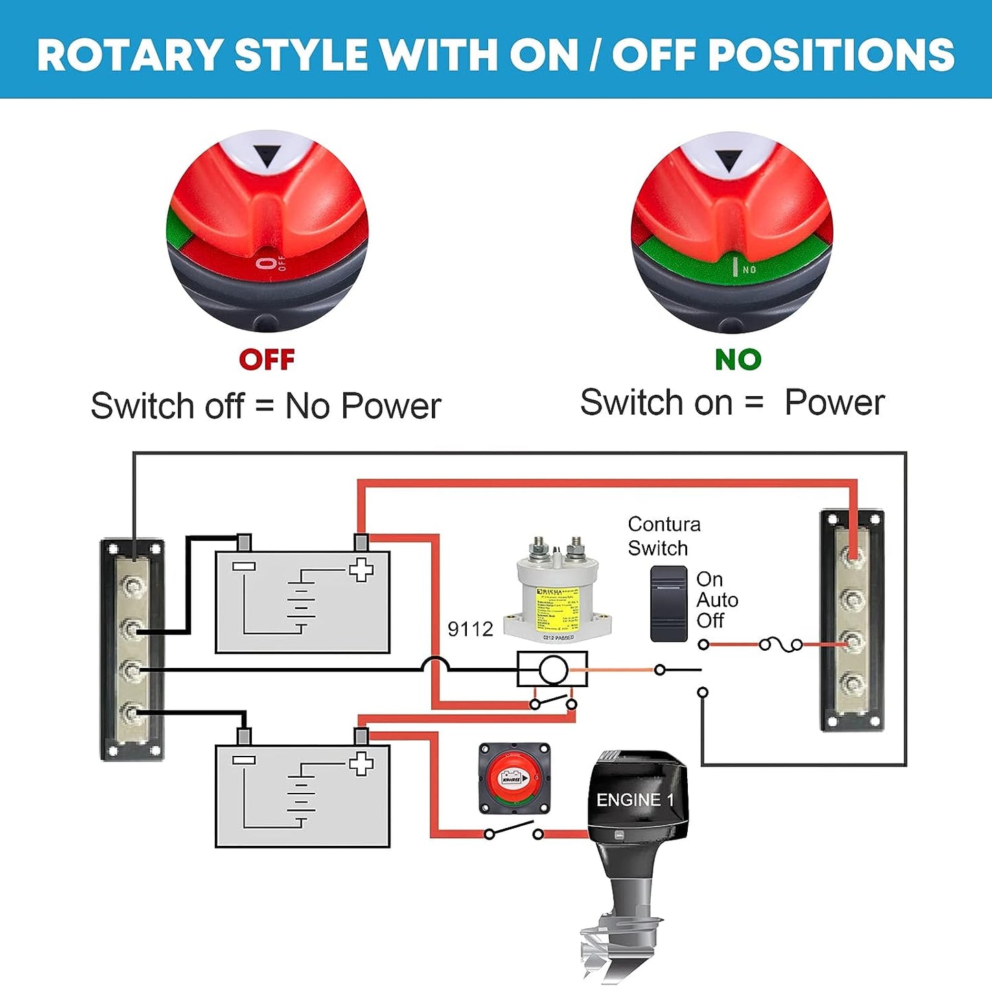 Battery Isolator Switch 12V On/Off