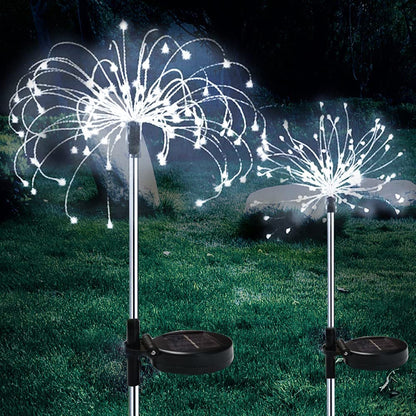 2 Pack Solar LED Firework Garden Light Waterproof LED Outdoor