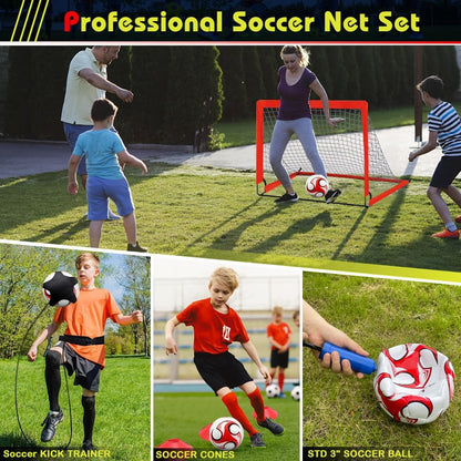 Red 2 Pack Portable Kid Soccer Goals