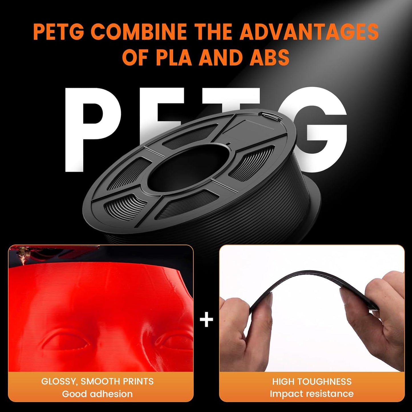 1KG PETG 1.75mm 3D Printer Printing Filament - Transparent Red