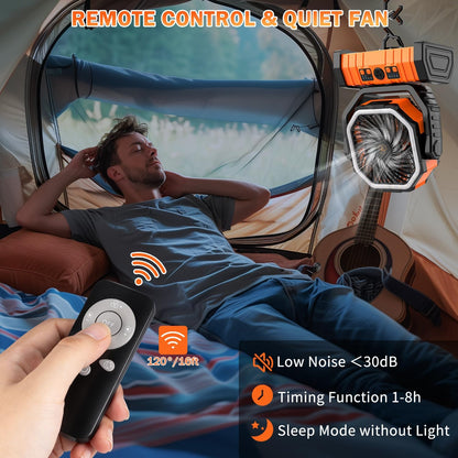 Camping Fan with LED Lantern