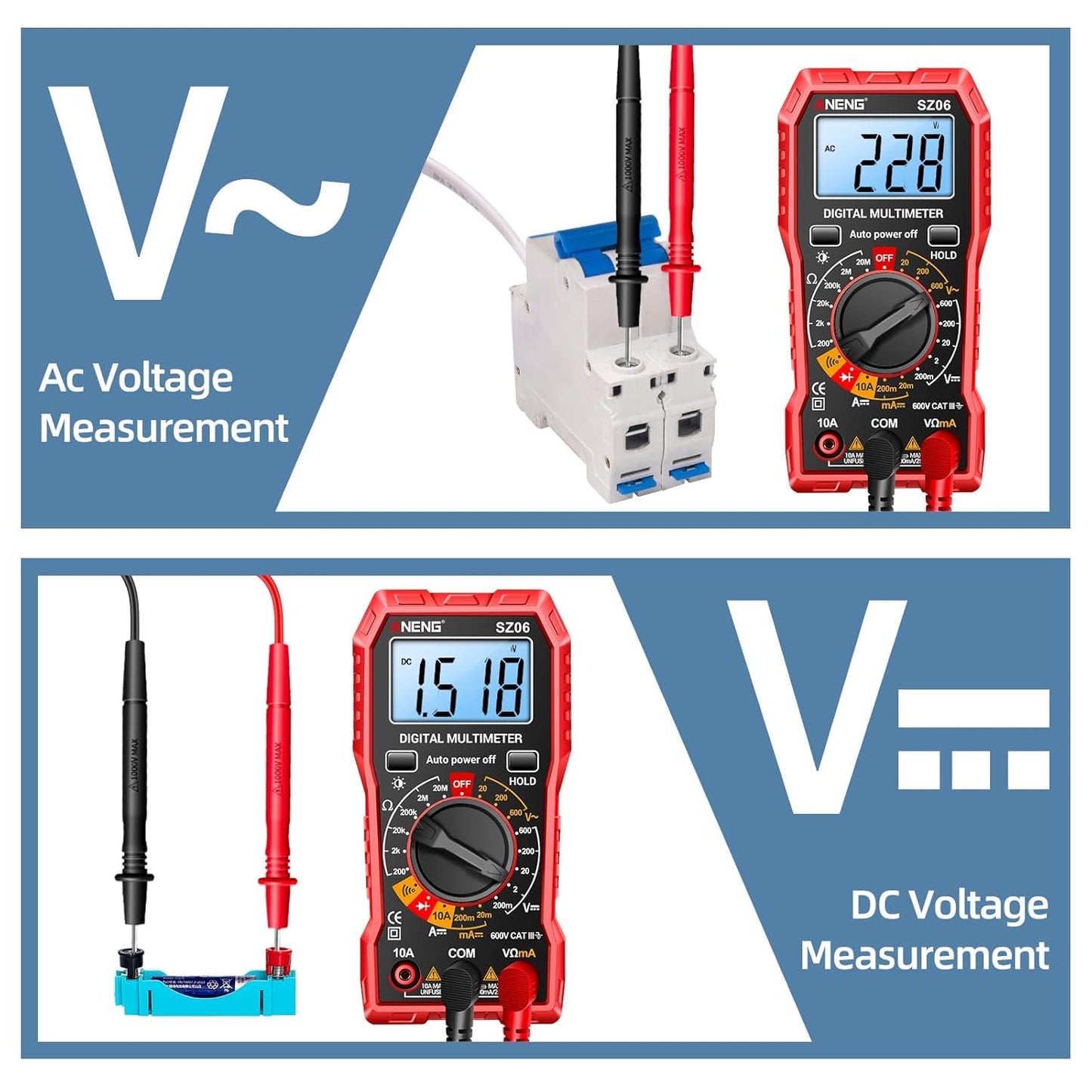 ANENG Digital Multimeter Tester Measures AC/DC Voltage Voltmeter