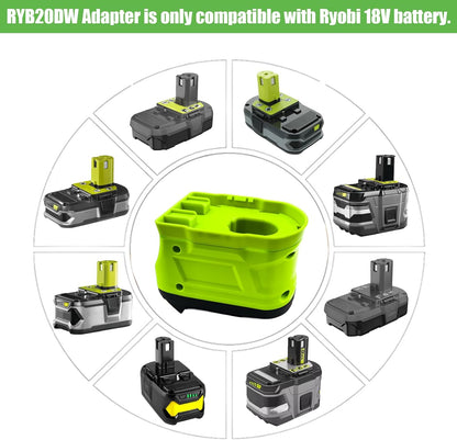 Battery Adapter for Ryobi 18V to for Dewalt 20V Max Battery