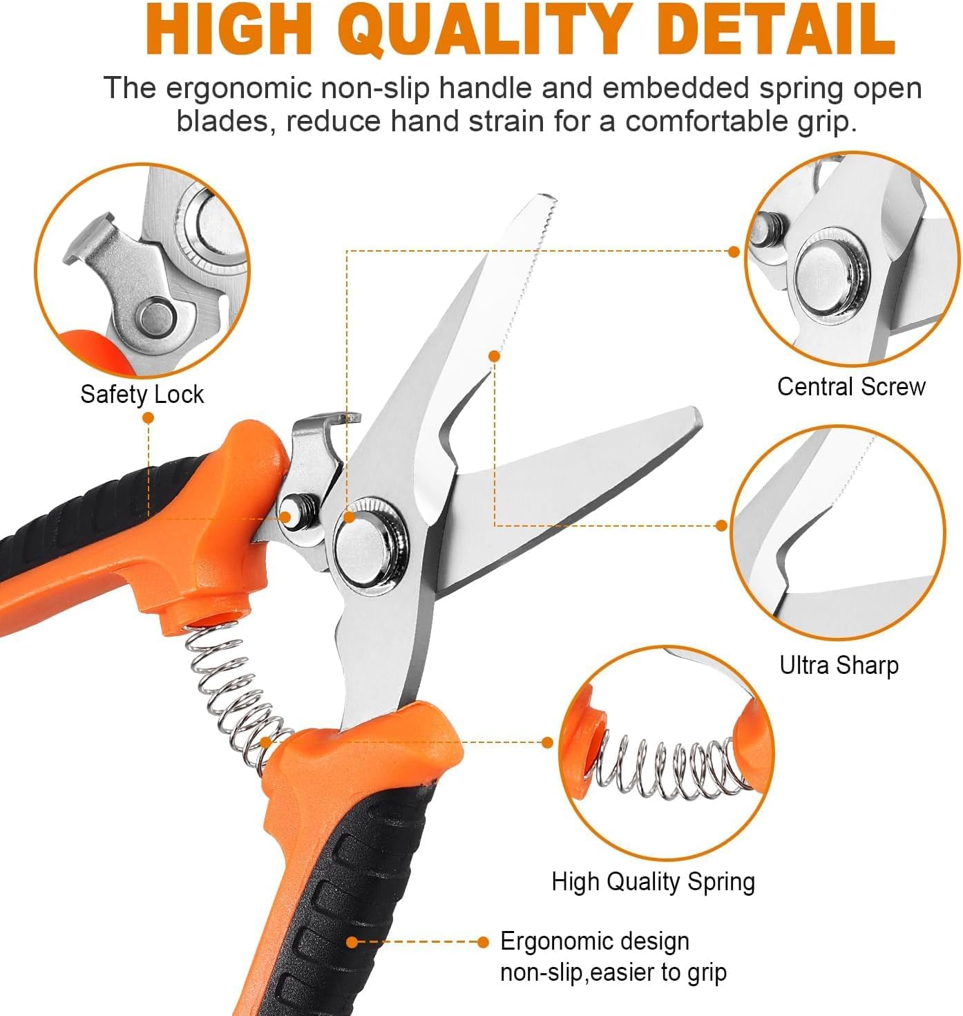 3PCS Garden Pruning Scissors Shears Clippers Set