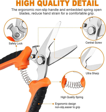 3PCS Garden Pruning Scissors Shears Clippers Set