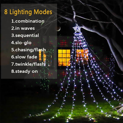 Christmas Lights Waterfall Light