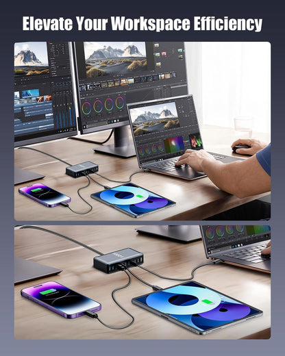 1000W 10-Port USB C Fast Charging Station Wall Adapter