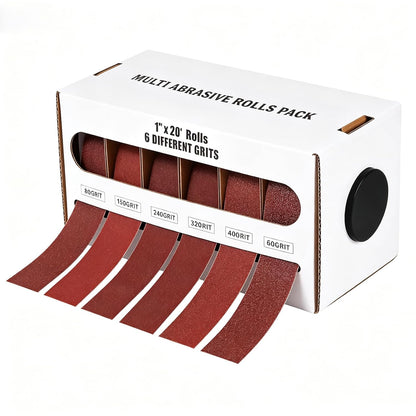 6x Emery Cloth Roll 6 Grits Abrasive Sandpaper Rolls Sand Paper with Dispenser