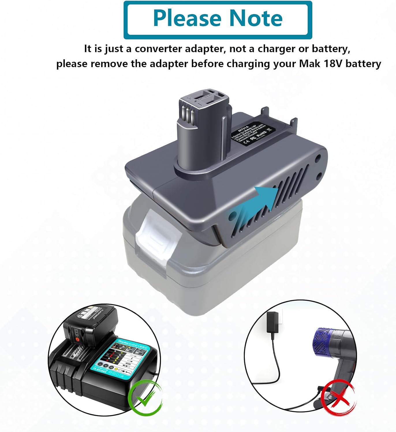 Makita 18V Battery To Dyson DC31 Type A Adapter Converter