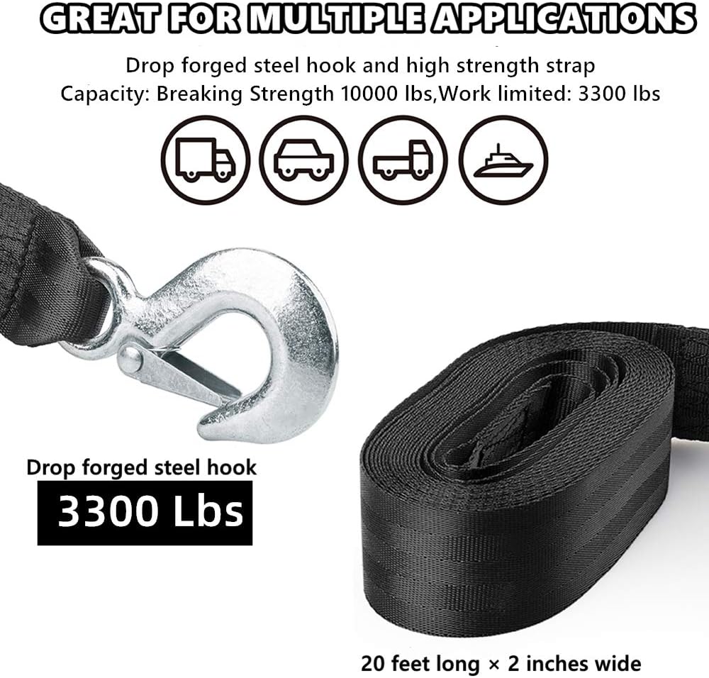 Marine Boat Trailer Hand Winch Strap Replacement Heavy 6M x 50MM