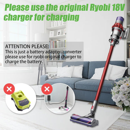 Ryobi 18V Battery to Dyson V10 Battery Adapter Converter
