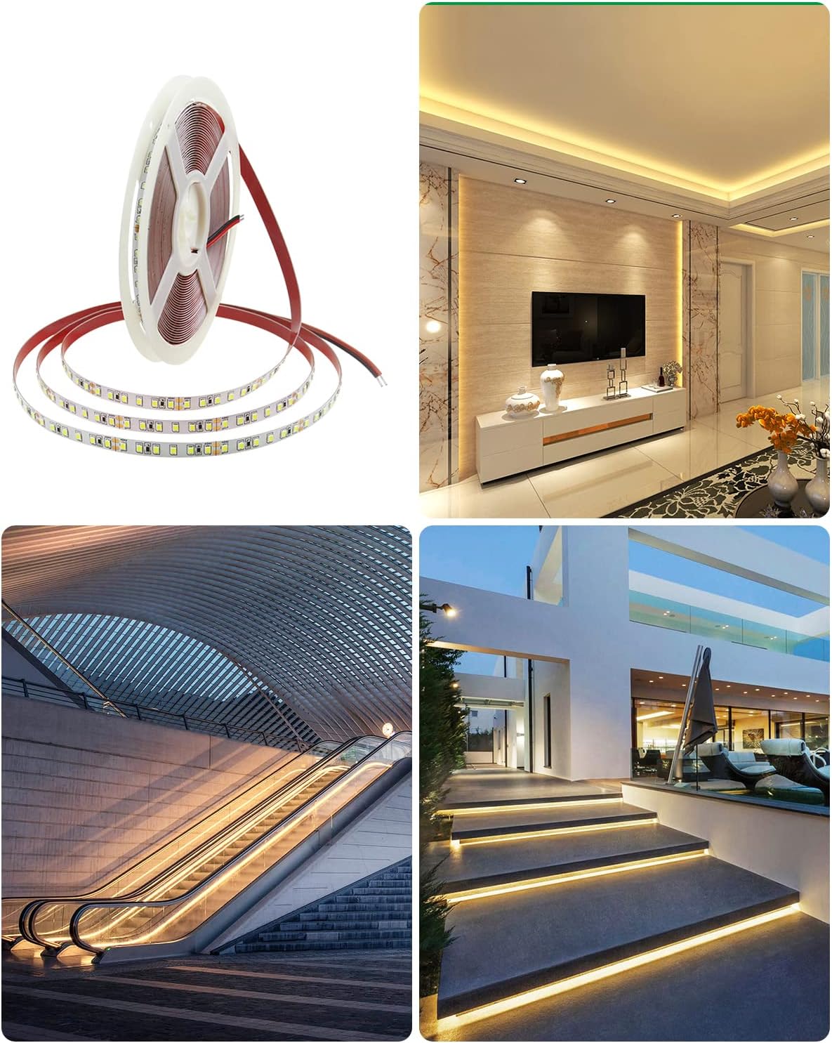 2835 12V 5M LED Strip Light Warm White 600LED