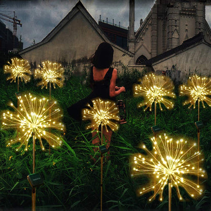 2 Pack Solar LED Firework Garden Lights Outdoor