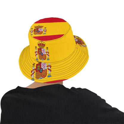 Men's Spain Flag Bucket Hat - Stylish Cotton Twill Summer Hat