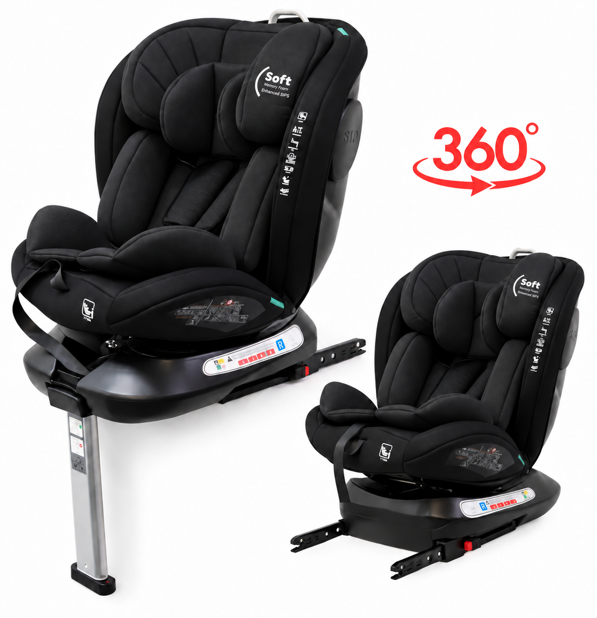 Preorder - SpinGuard BLACK 360 Rotation and Convertible Car Seat with ISOFIX + Leg Support