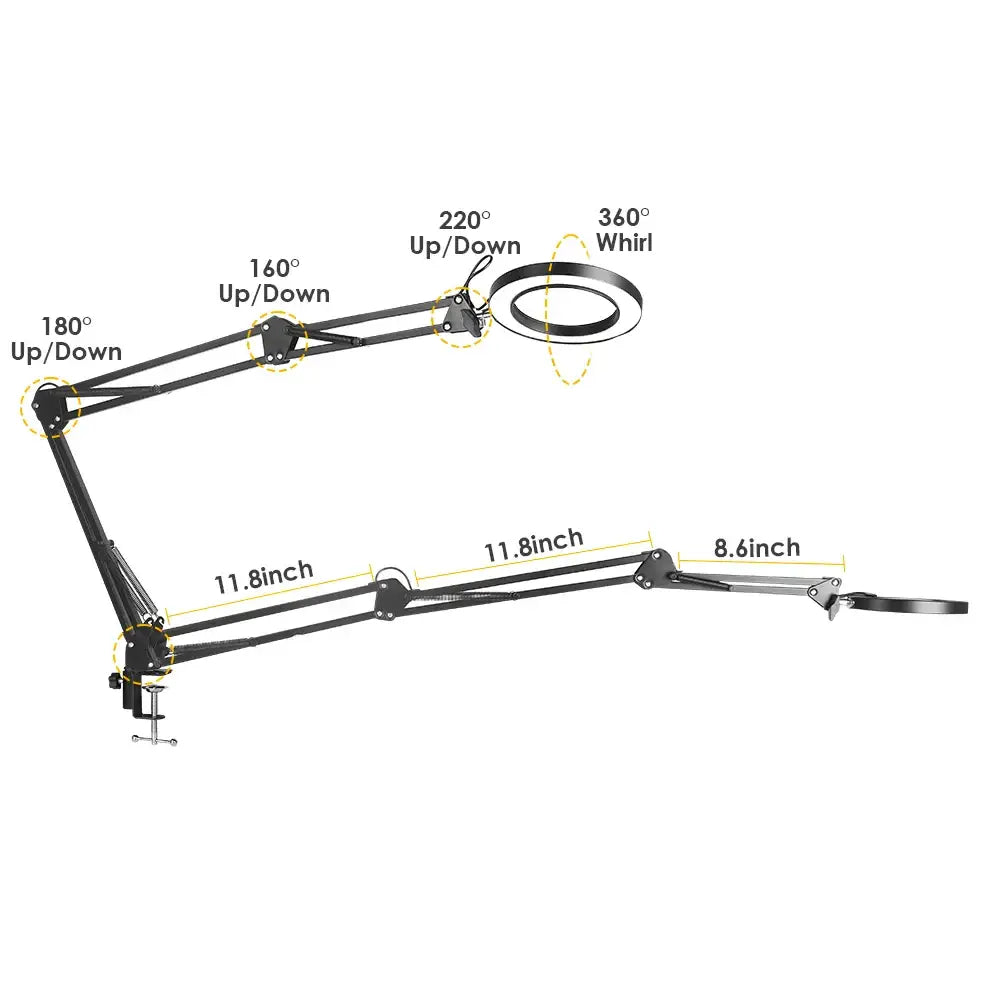 72LED 8X/10X USB Magnifying Glass with 3 Colours Light (10 different variants available)