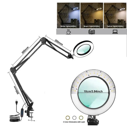 72LED 8X/10X USB Magnifying Glass with 3 Colours Light (10 different variants available)