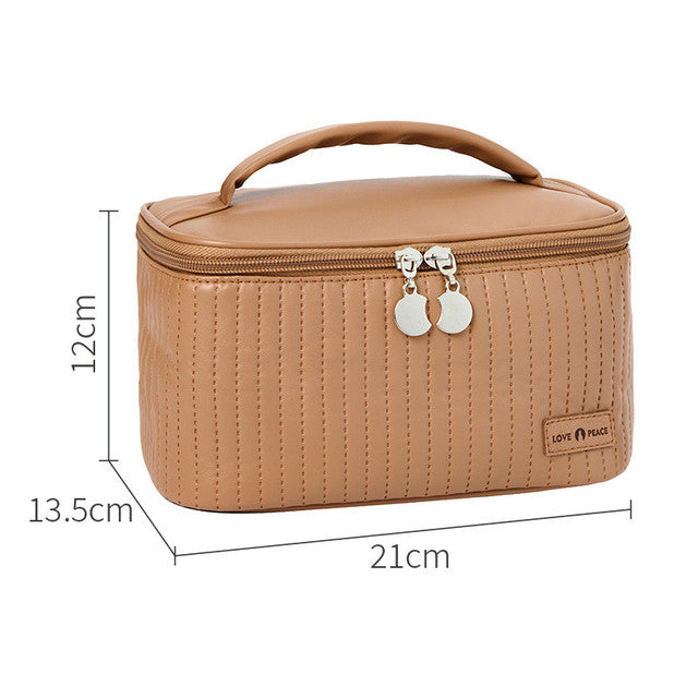 Leather Makeup Bag - Large
