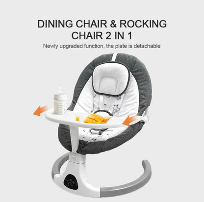 2-in-1 Electric Baby Rocker Swing / Bouncer & Dining Seat with Food Tray and Remote