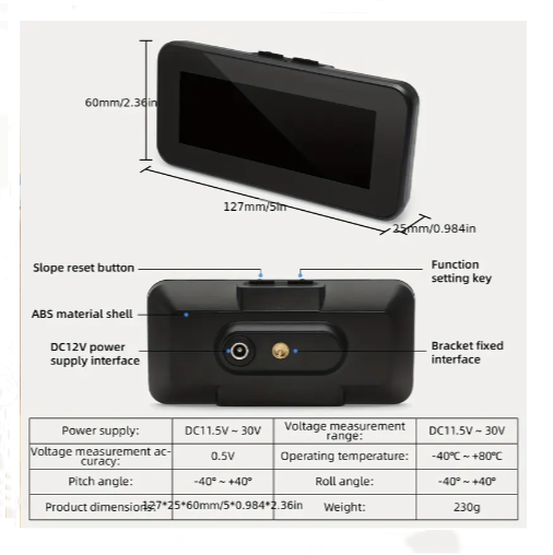 Car Digital Inclinometer HUD