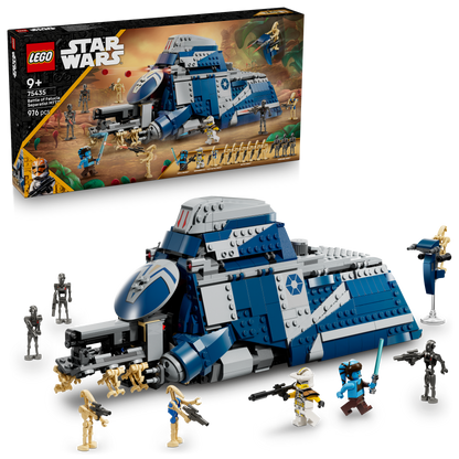 LEGO Star Wars: Battle of Felucia Separatist set with spaceship and figures in front of its packaging