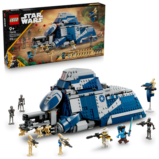 LEGO Star Wars: Battle of Felucia Separatist set with spaceship and figures in front of its packaging