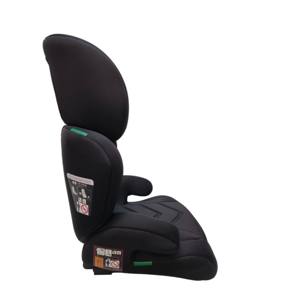 Zen i-Size Booster Car Seat with ISOFIX and Adjustable Headrest - BLACK