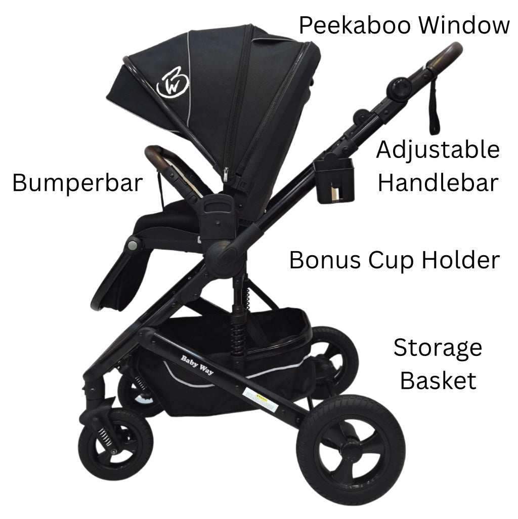 Versa 2in1 Open Bassinet Stroller with Sunshade and Cup Holder