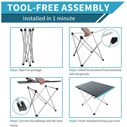 55x40cm Portable Aluminum Outdoor Camping Folding Dining Table