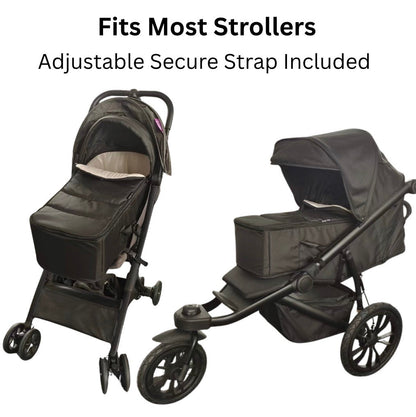 Cocoon Portable Stroller Soft Carry Cot with Foot Cover and Canopy - BLACK