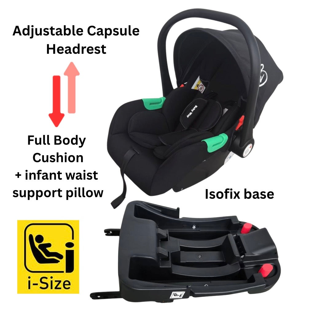 Preorder - Supra Gold - 3 in 1 Stroller Buggy + Bassinet + Capsule Car Seat Combo with Mattress, Food Tray and Grey Skin
