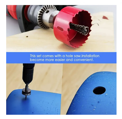 Rain Bucket Faucet Kit with Hole Saw 4pcs PVC Partition Fitting