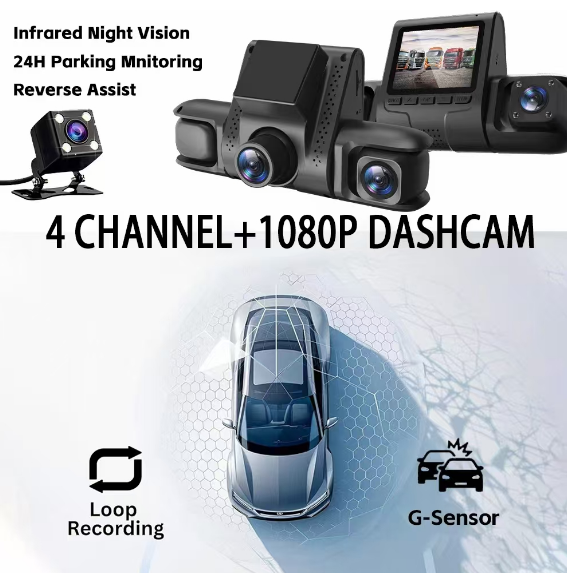 Four-record Driving Recorder Dash Cam Four Channel Video