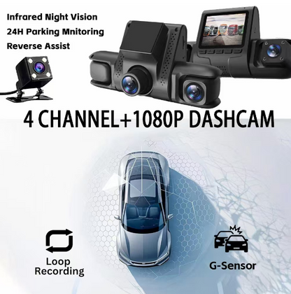 Four-record Driving Recorder Dash Cam Four Channel Video