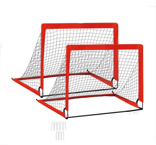 Red 2 Pack Portable Kid Soccer Goals