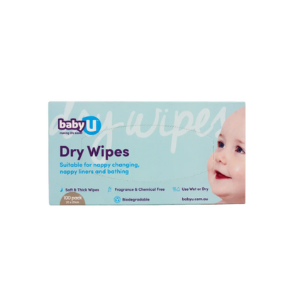 babyU Dry Wipes – 100% Biodegradable (100pk)