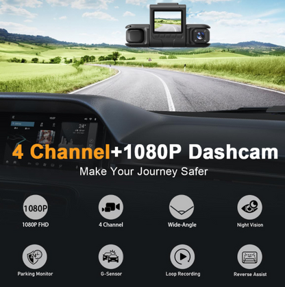 Four-record Driving Recorder Dash Cam Four Channel Video