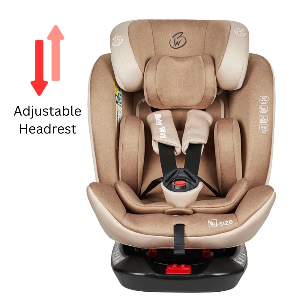 Defender i-Size 360 Rotating and Convertible Car Seat with ISOFIX and Top Tether - BEIGE