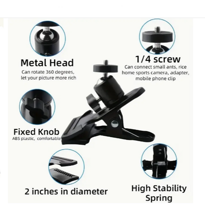 2PCS Spring Clamp Mount with 360-Degree Rotating