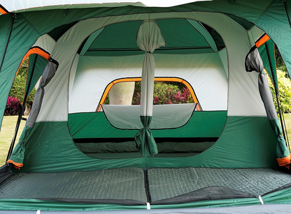 Silver Coated Tent Camping Tent 430x305x203cm - Green