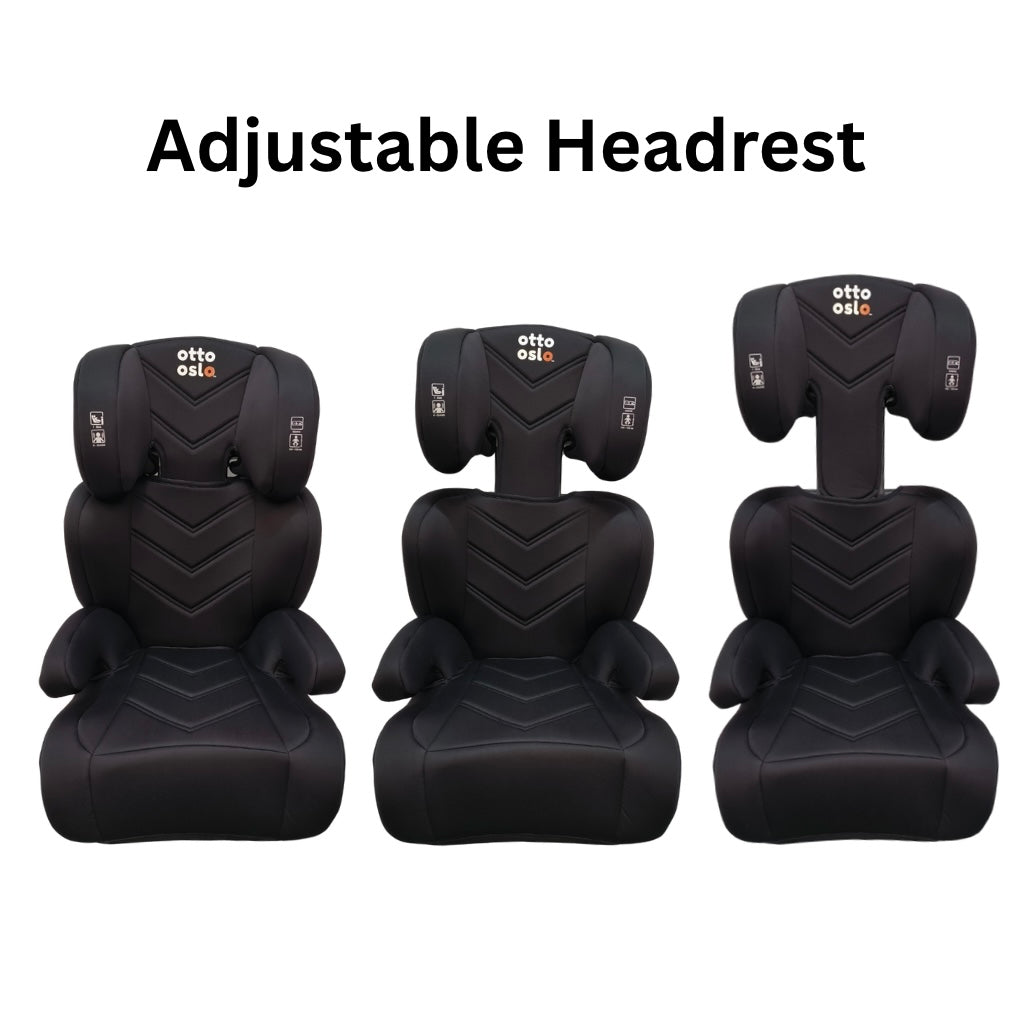 Zen i-Size Booster Car Seat with ISOFIX and Adjustable Headrest - BLACK