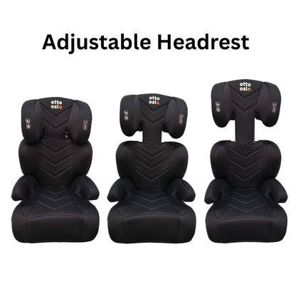 Zen i-Size Booster Car Seat with ISOFIX and Adjustable Headrest - BLACK