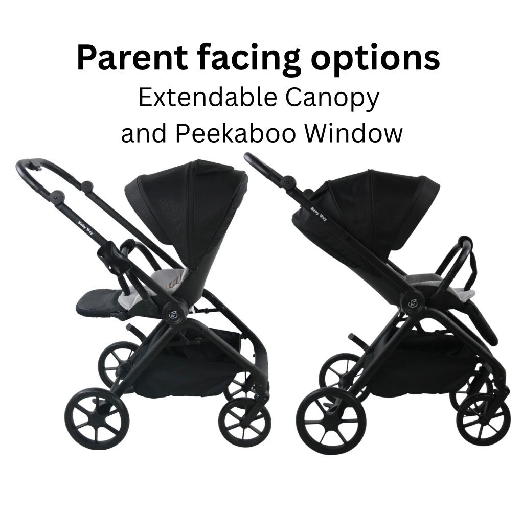 Preorder - 4in1 Crown Y Luxury Stroller + Open Bassinet + Cloud i-Size Capsule Car Seat + Isofix Base with Leg Support Travel System
