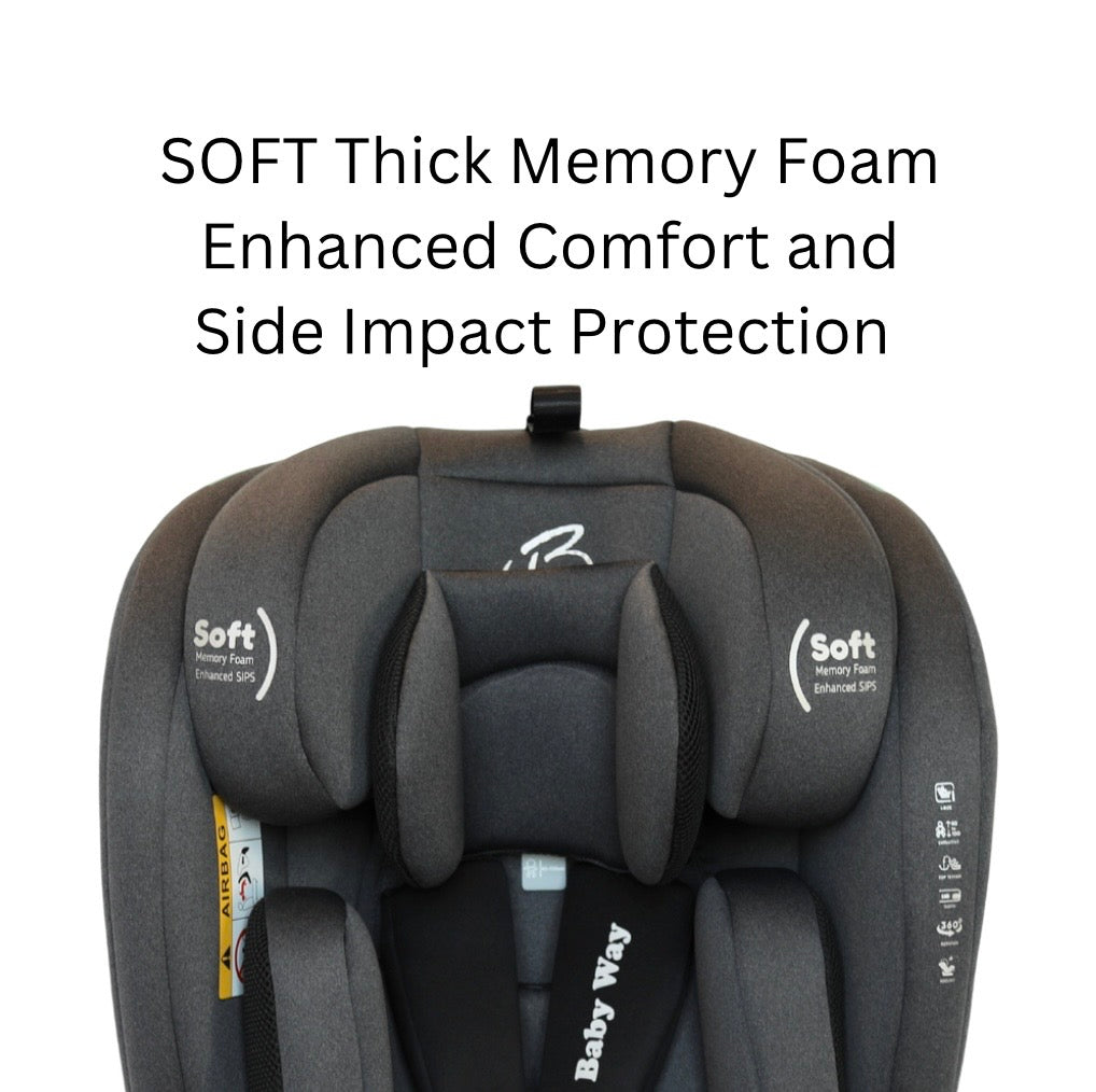 All-Rider Charcoal 360 Rotating Convertible iSize Car Seat with ISOFIX and Top Tether