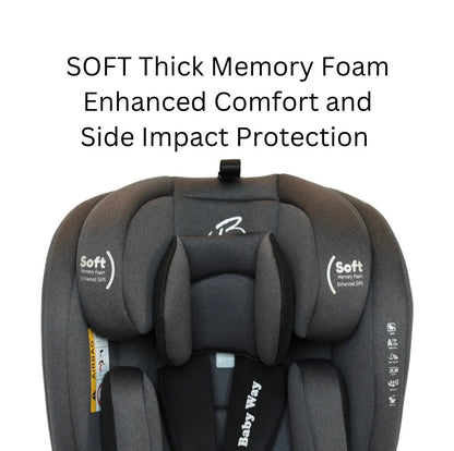 All-Rider Charcoal 360 Rotating Convertible iSize Car Seat with ISOFIX and Top Tether