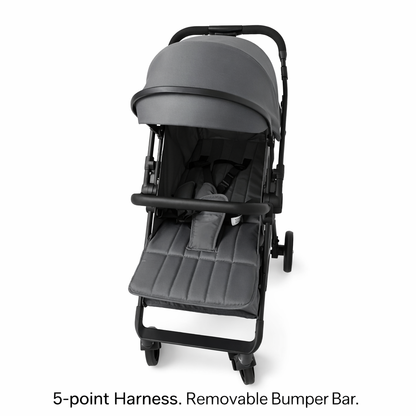 NextSteps Compact Travel-Friendly Switch Stroller + Racer Black Booster Car Seat