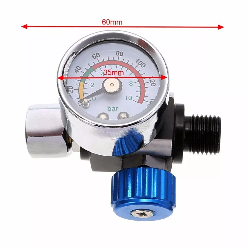 For Car Metal Paint Spray Gun Air Pressure Regulator Gauge 0-140PSI
