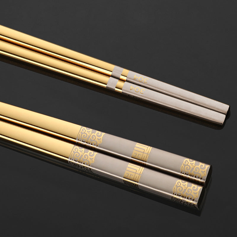 304 Stainless Steel Laser Engraved Chopsticks