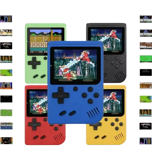 8-Bit Mini Handheld Game Console – 500 Games (5 colours available)